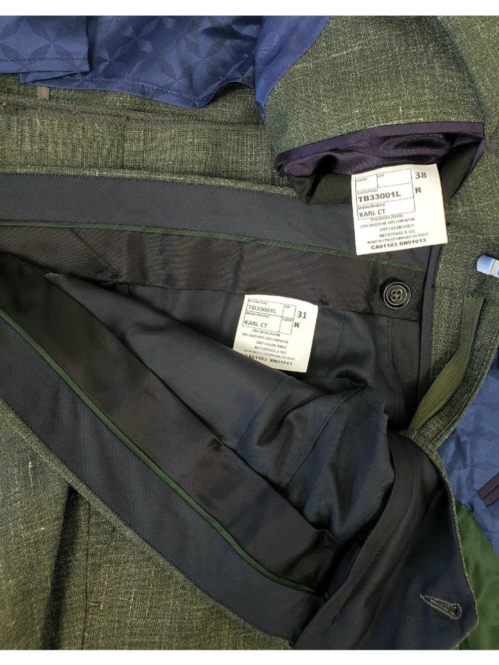 Ted Baker Men's Karl Slim Fit 2-Piece Wool & Silk Suit Green Size 38 R / 31 R - Picture 4 of 4